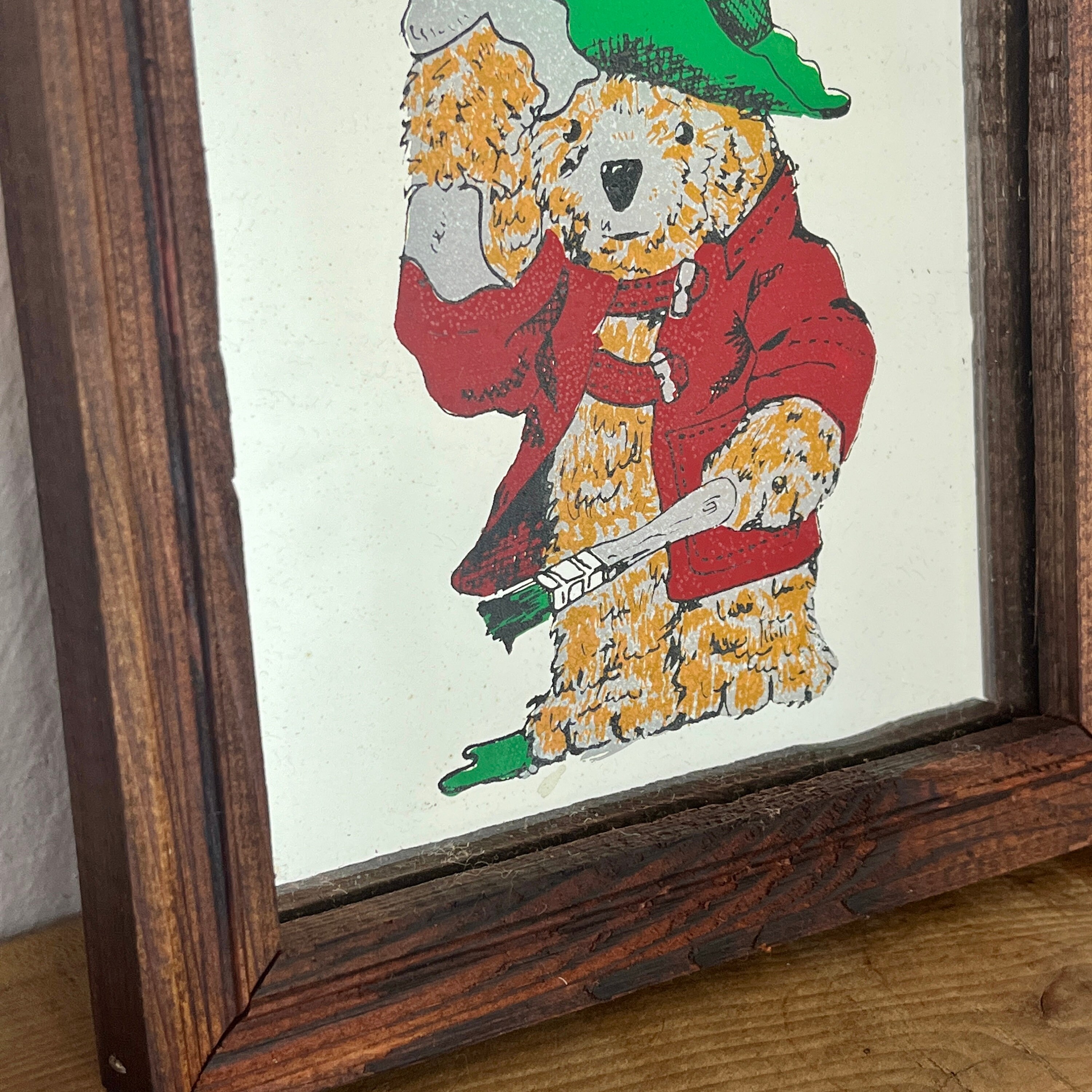 Cute Paddington Bear Vintage Mirror, Children's Book Wall