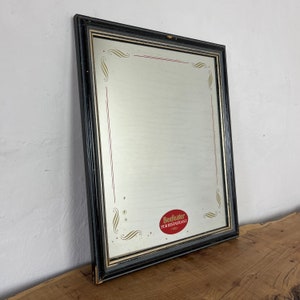 Beefeater pub restaurant mirror, Whitbread advertising sign, United Kingdom collectible piece, food and drink advert
