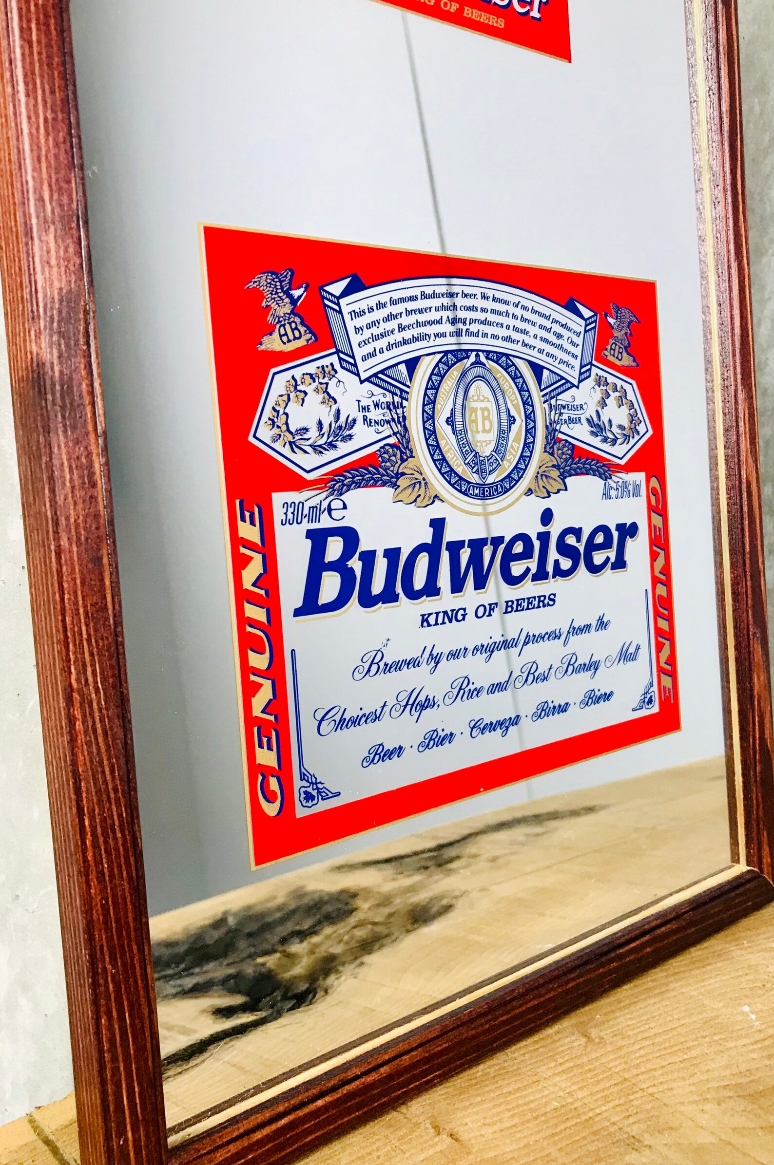 Budweiser Pub Mirror Brewery Mirror American Advertising Etsy