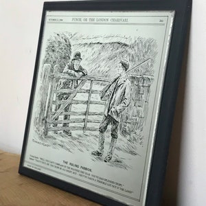 Vintage Punch magazine London humorous mirror, plaque, collectible, Edwardian advertising piece, interior design, nostalgic, signs, panels