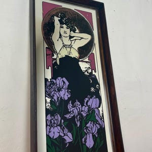 Amethyst is a famous Art Nouveau lithograph created by the Czech artist Alphonse Mucha in 1900. It is one of four works in his acclaimed "The Precious Stones" series, where each panel features a woman personifying a specific gemstone.