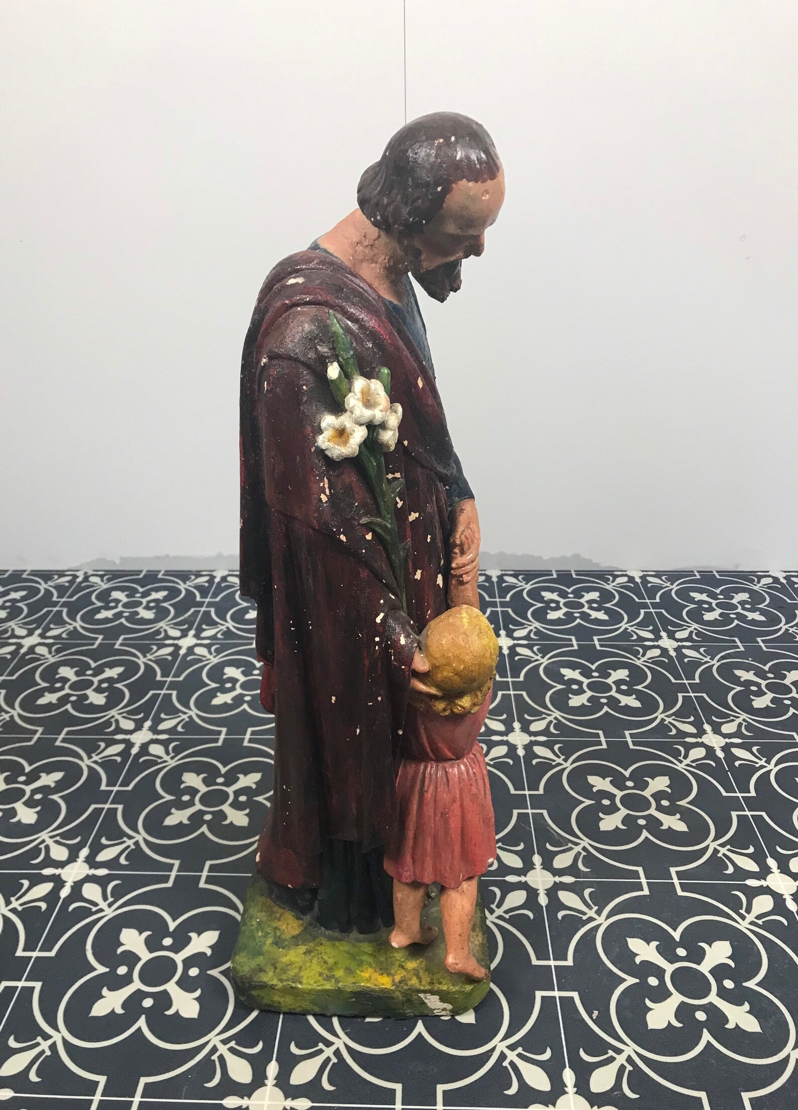 Antique Religious Statue Artefact Holy Figure Saint Joseph Etsy UK