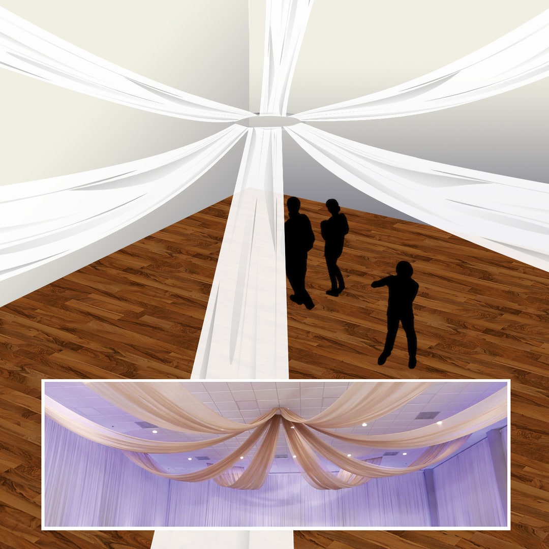 6 Panel Starburst Ceiling Draping Kit for Weddings and Events