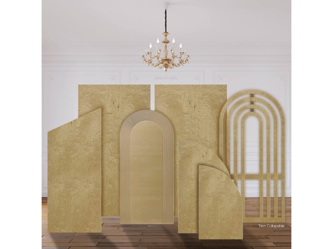 7 Piece Collapsing Wall Panel Set andrew Chiara Wooden Arch for Wedding