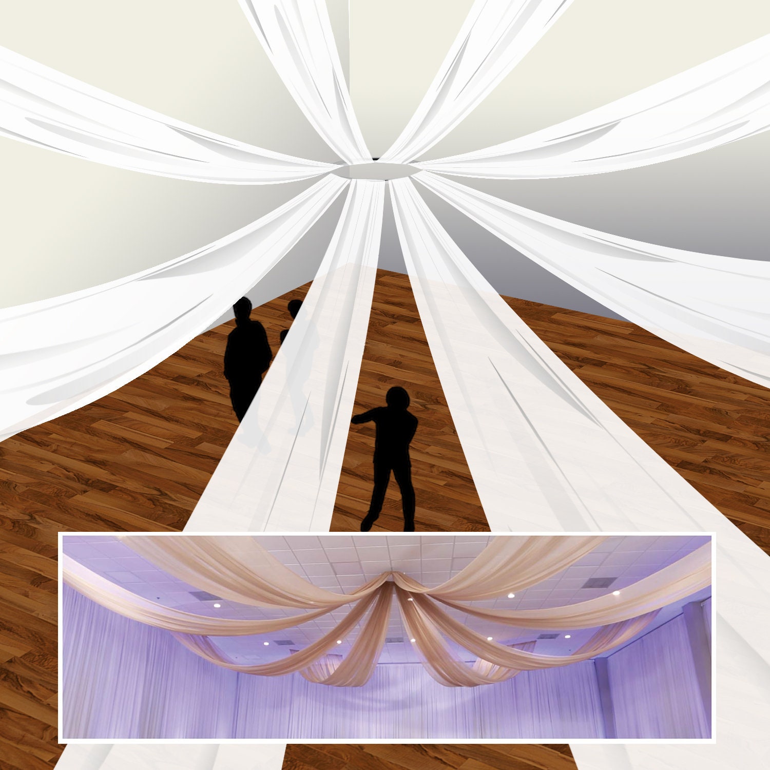 8 Panel Starburst Ceiling Draping Kit for Weddings and Etsy