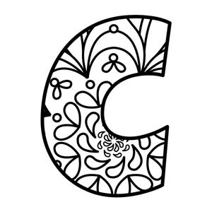 Alphabet Mandalas Coloring Pages PDF ABC Letters Colouring for Creating ...