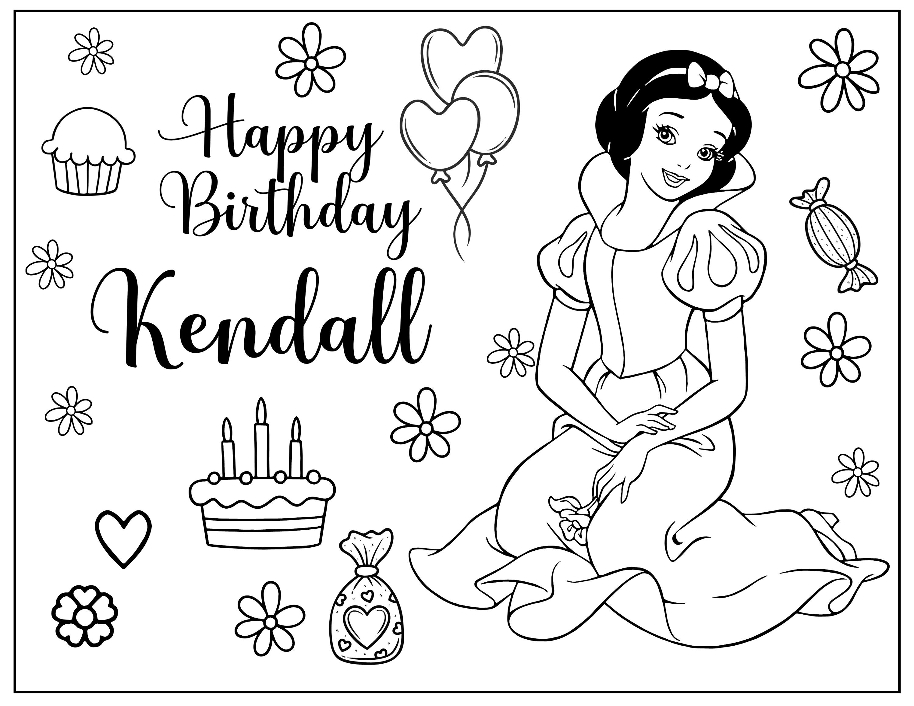 10 Printable SNOW WHITE Coloring Page for Birthday Personalized With Name  PDF Format - Etsy, image size:3000x2318