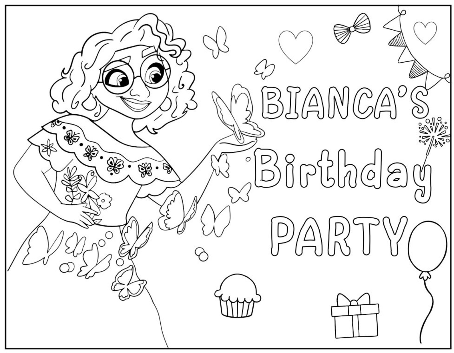 10 Printable Encanto Coloring Page for Birthday Personalized - Etsy