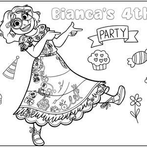 10 Printable Encanto Coloring Page for Birthday Personalized With Name ...