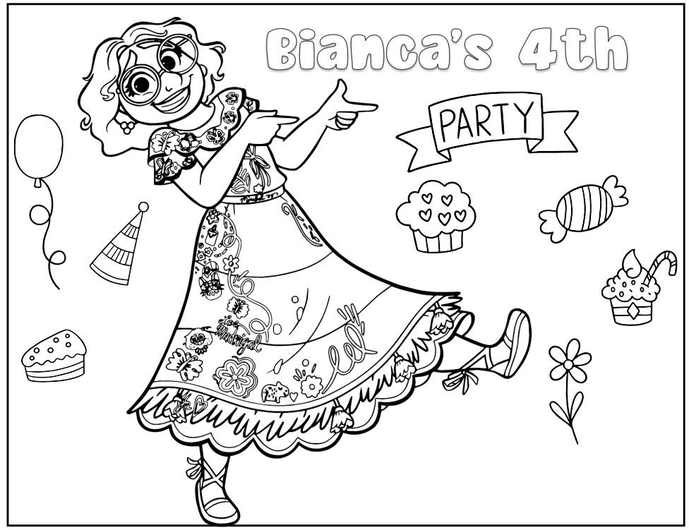 10 Printable Encanto Coloring Page for Birthday Personalized - Etsy