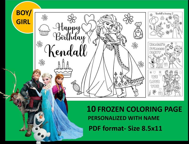 10 Printable Frozen Anna Elsa Coloring Pages for Birthday ...