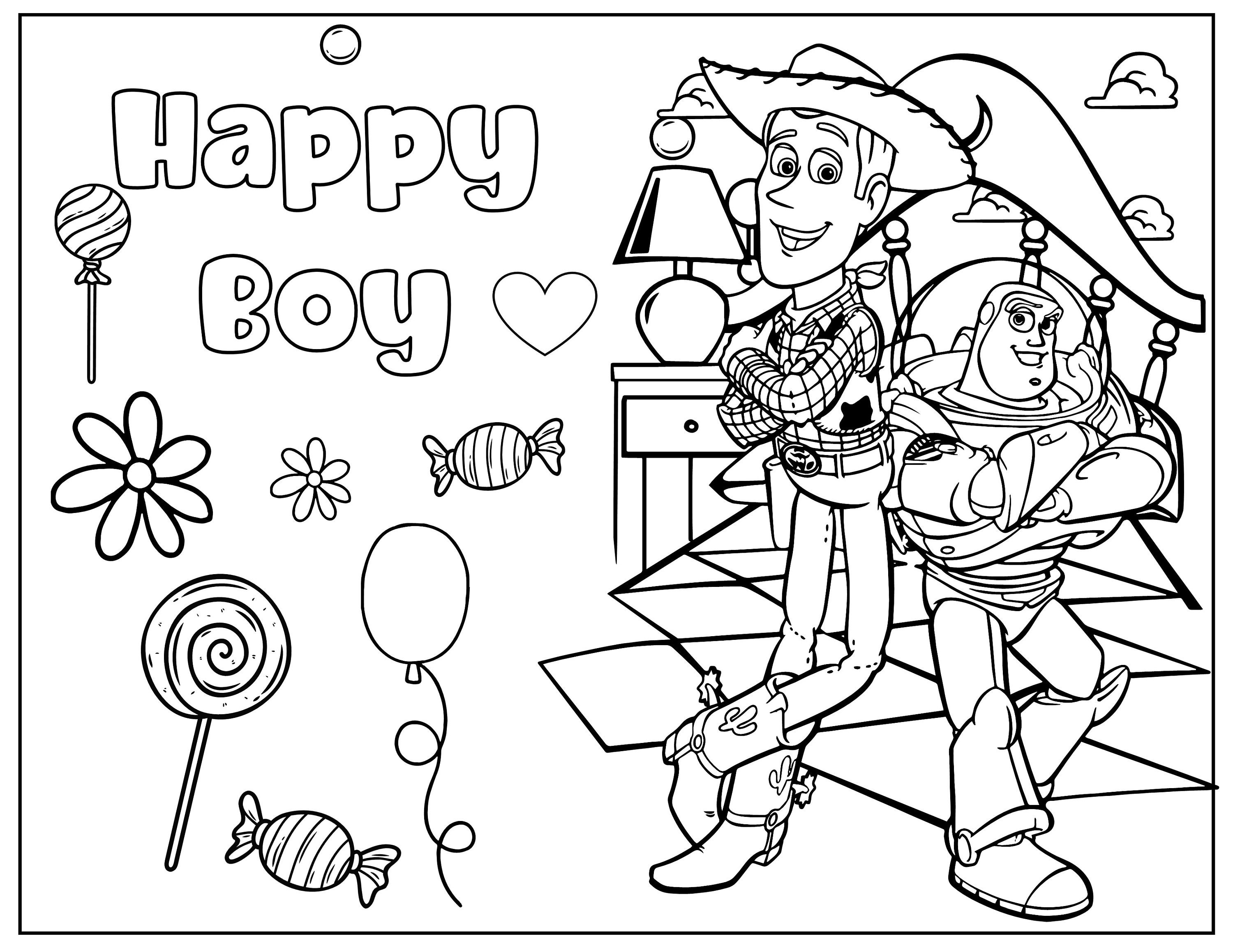 10 Printable Toy Story Coloring Page for Birthday Personalized With ...
