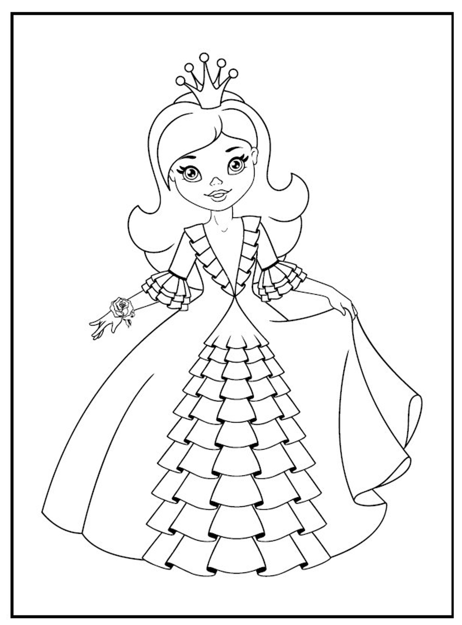 25 Little Princess Coloring Pages for Girls PDF Printing - Etsy