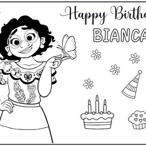 10 Printable Encanto Coloring Page for Birthday Personalized With Name ...