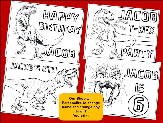 10 Printable Dinosaur Coloring Pages for birthday