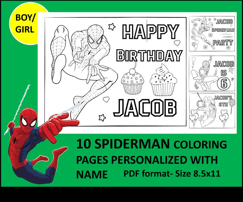 10 Spiderman Coloring Birthday Cards: Unleash Your Child's Inner Superhero!