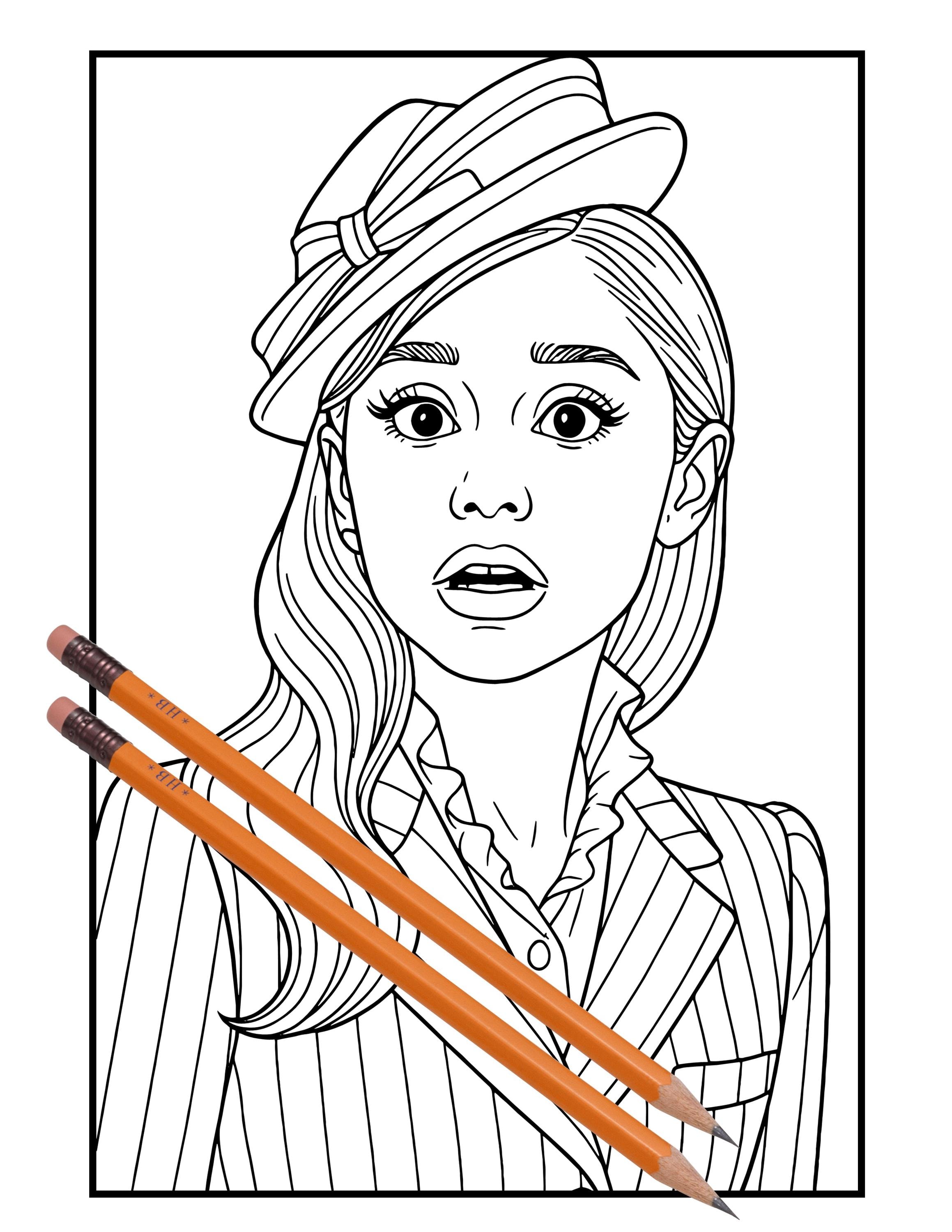 Wicked Glinda Coloring Book Pages: Ariana Fan Art (PDF Downloadable - Etsy, image size:2318x3000