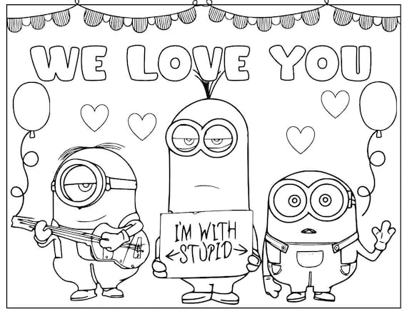 Dessin colorié : Coloriage Mignon Minion par un invité - Sans Dépasser