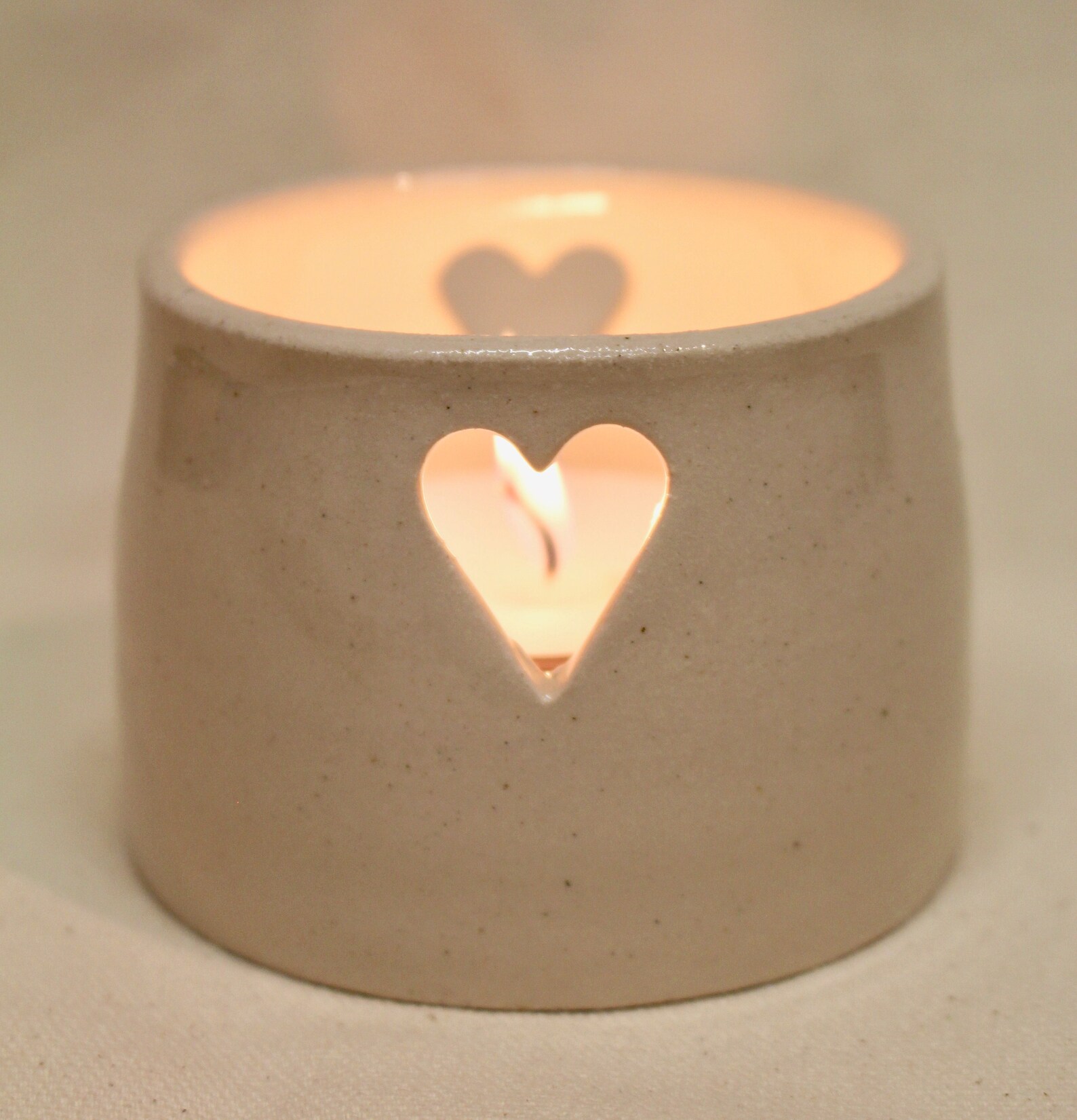 Ceramic heart tea light holder Etsy