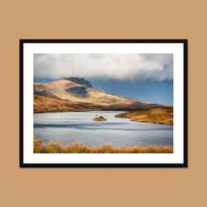 Scotland Print |  Old Man of Storr, Isle of Skye,  Scottish highlands landscape fine art, Scottish lakes prints, Loch Fada