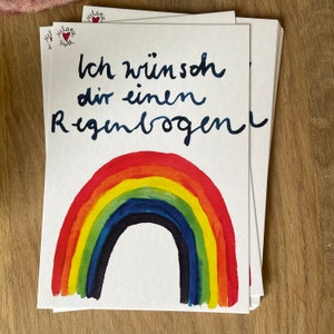 Postkarte "Ich wünsch dir einen Regenbogen" DinA6, Hoffnung