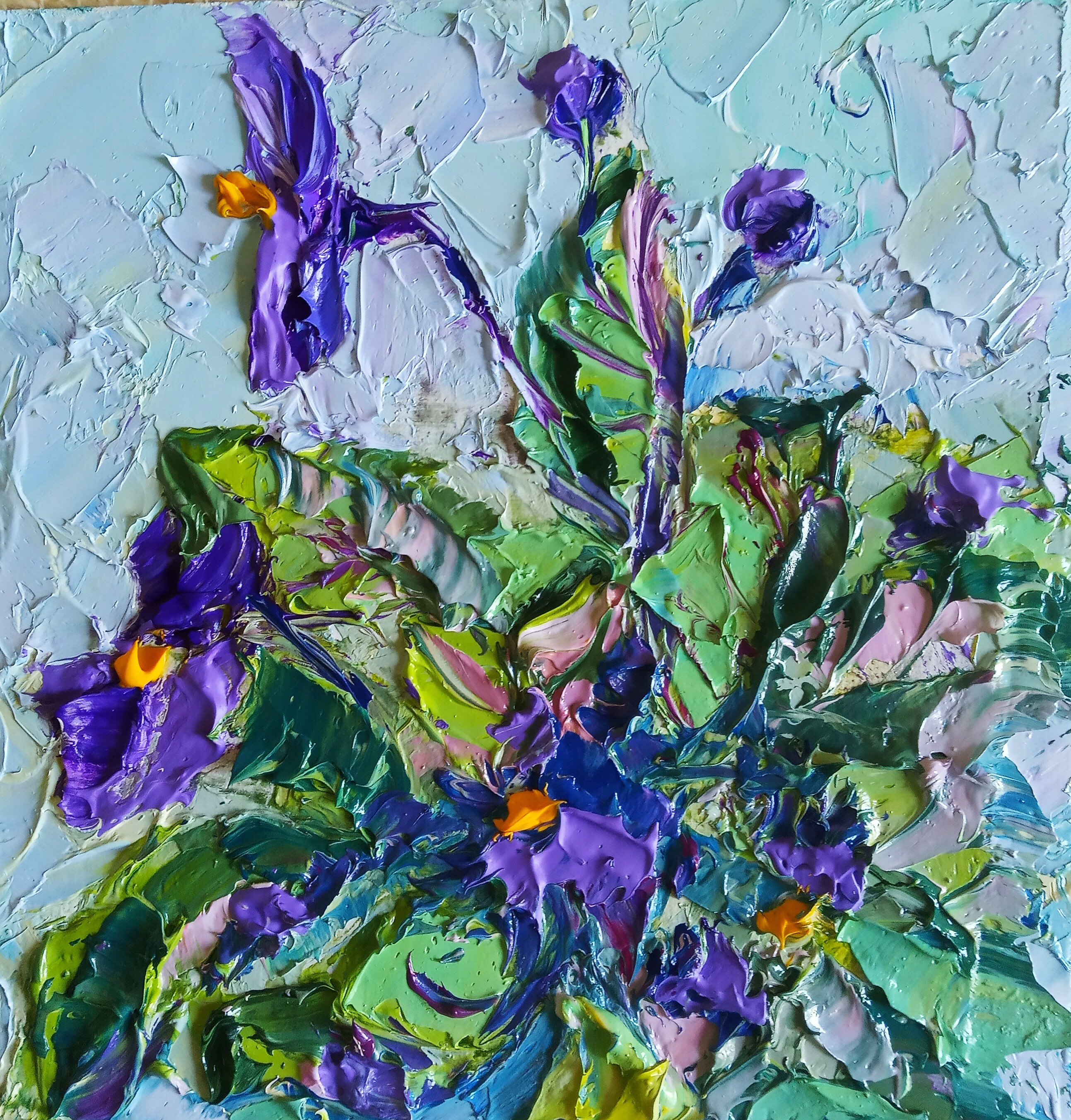 African VIOLET FLOWERS violets oil painting purple Etsy