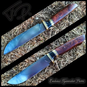 Artisanal knife unique piece: camp knife, hunting knife, work knife, or utility knife