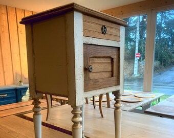 Gold patinated bedside table