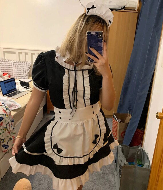 Black Cute Lolita Maid Costumes Sweet 