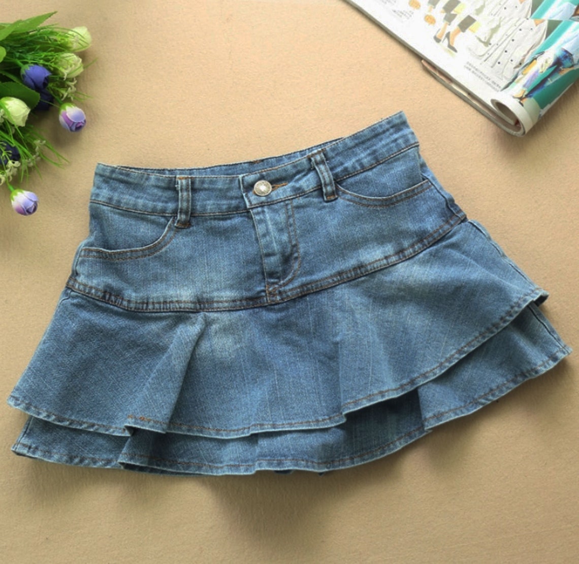 Denim Skirt Mini Size Jean Low Waist Women ALine Y2K Casual Etsy