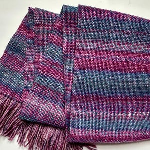 Handwoven handspun Merino and BFL scarf