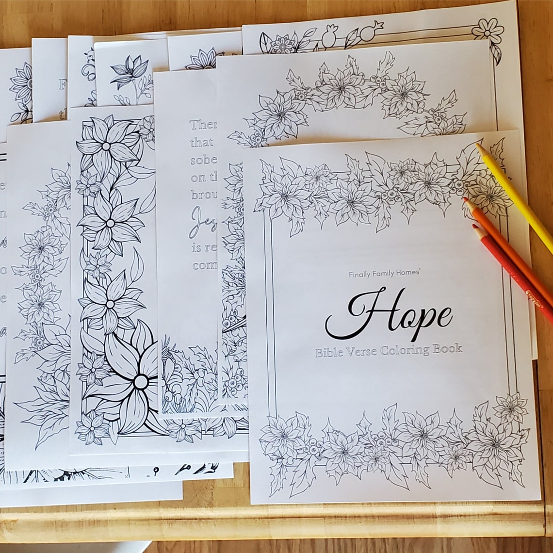 Christian Christmas Coloring Book Pages Hope Bible Verses Printable PDF