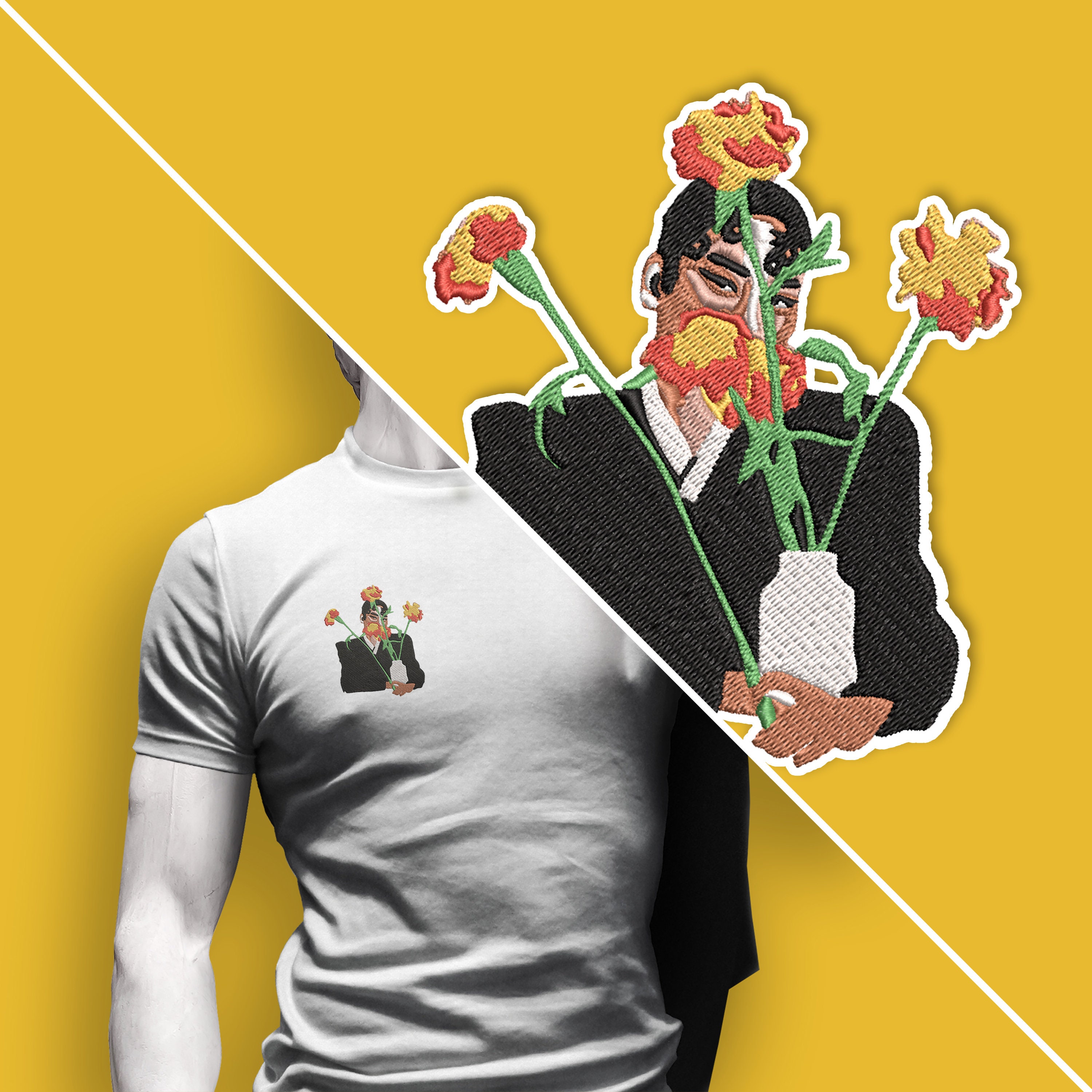 Lady with flowers jessecmault original homemade 2020 vibe  etsy