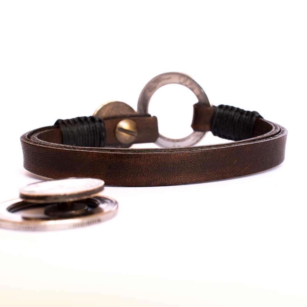 Handmade Italian Leather Bracelet Antique Italian 500 Lire Etsy UK