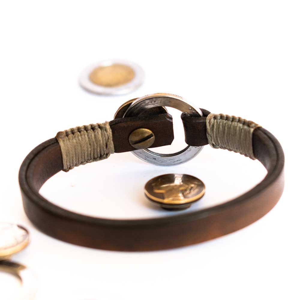 Handmade Italian Leather Bracelet Antique Italian 500 Lire Etsy UK