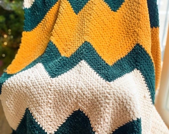 Handmade Crochet Chevron Blanket