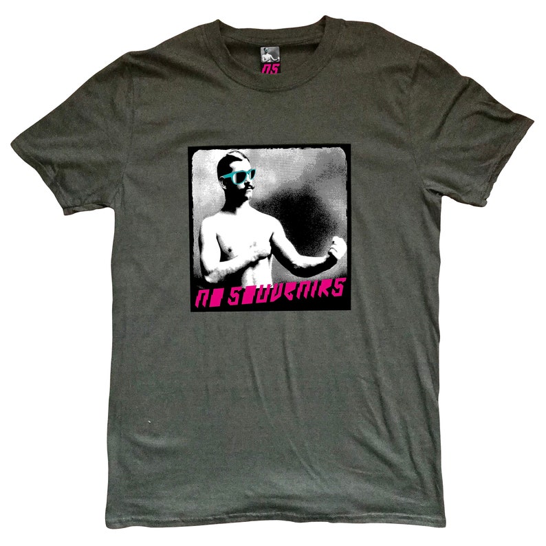 Vintage Boxer Printed Charcoal T-Shirt