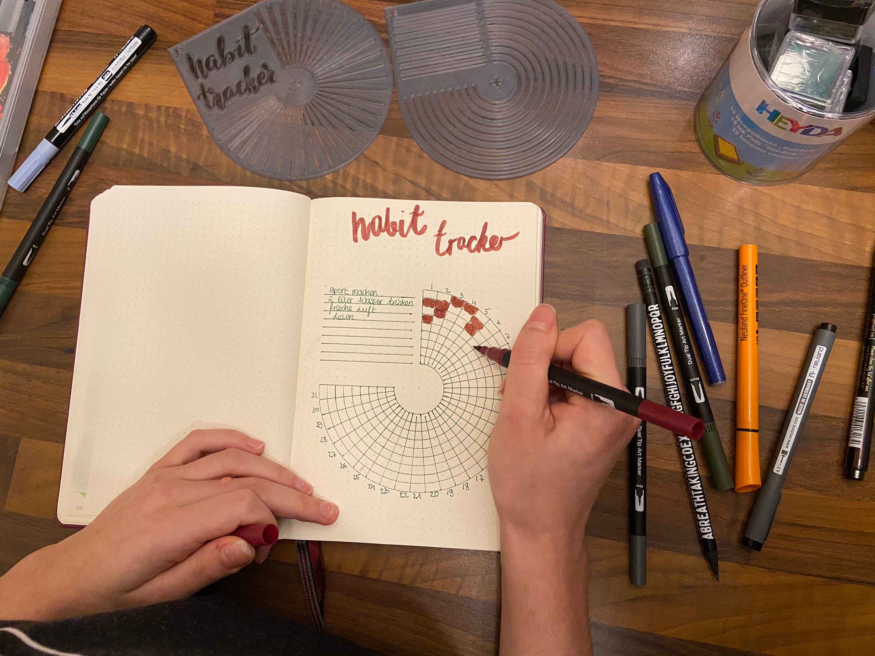 3D .stl File Journal Stencil Habit Tracker3d .stl File, Two Pieces ...