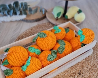 Mandarine oder Orange, gehäkelt für den Kaufladen oder die Spielküche