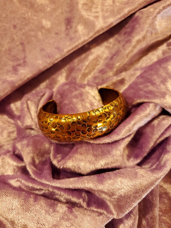 Native American Solid Hammered Copper Cuff Bracel… - image 7