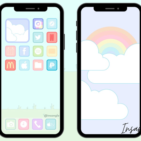 60 Kawaii IOS 14 App Icons | Anime ios 14 app icons | Korean app covers | Japanese culture iphone homescreen | Cute Light pastle app covers