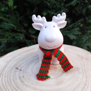 Weihnachts Rentier / Elch, Rudolf, the Red Nose Rentier, Weihnachtsdekoration, Adventdeko, Wildtier, Gipsfigur, Handarbeit Mitbringsel