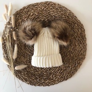 NolaRose baby Pom Pom hats a cute little edition to your little ones winter wardrobe or a fantastic gift | baby shower | double Pom Pom