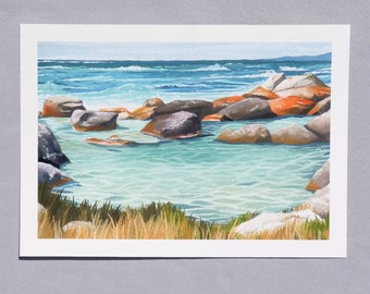 Rock Pool by the Tasmanian Seaside Giclée Print (fine art printing)