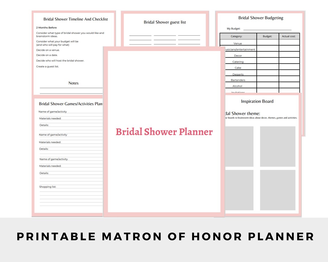Matron of Honor Planner Printable Pdf Matron of Honor Duties - Etsy UK