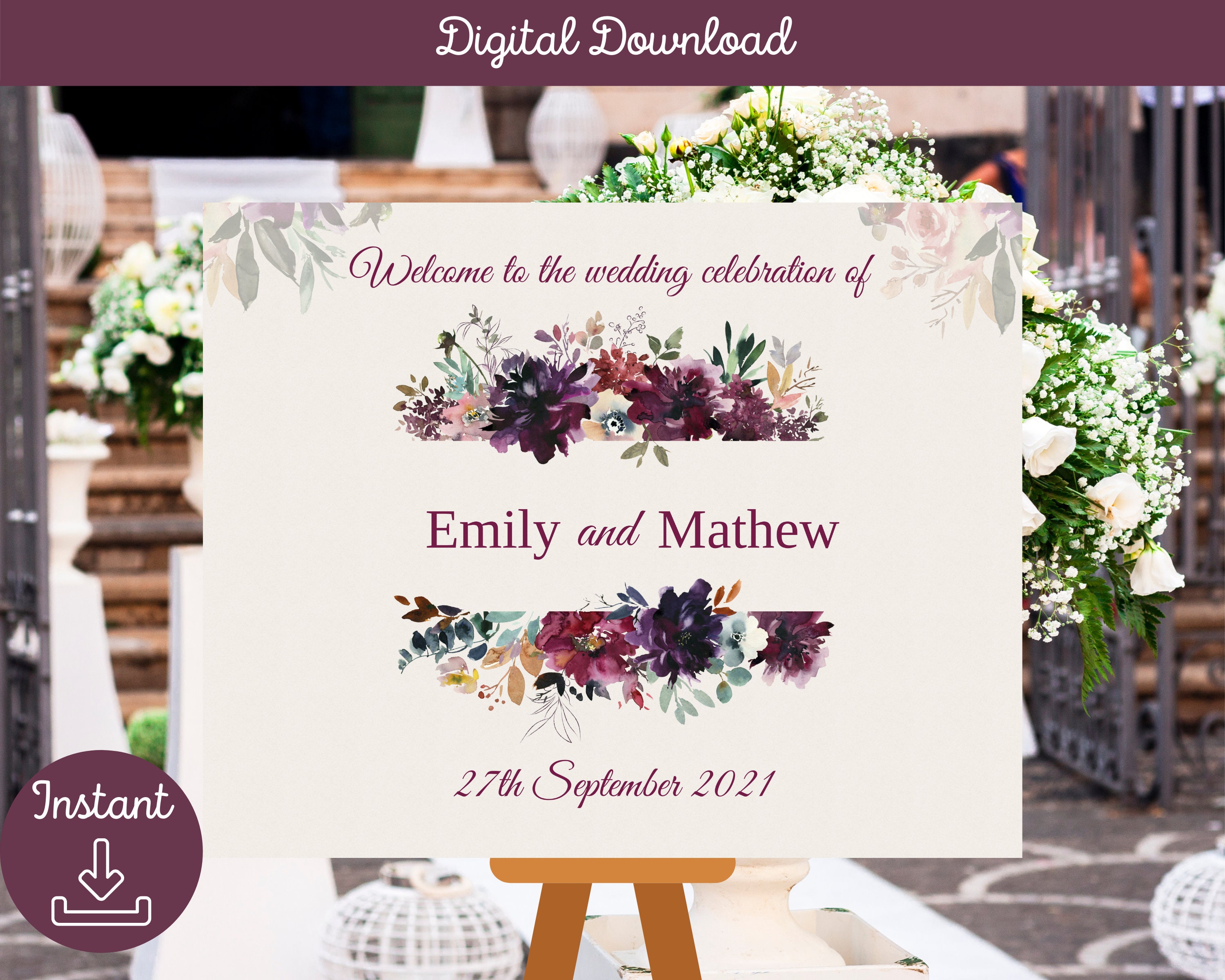 Rustic wedding sign Rustic welcome to our wedding sign | Etsy