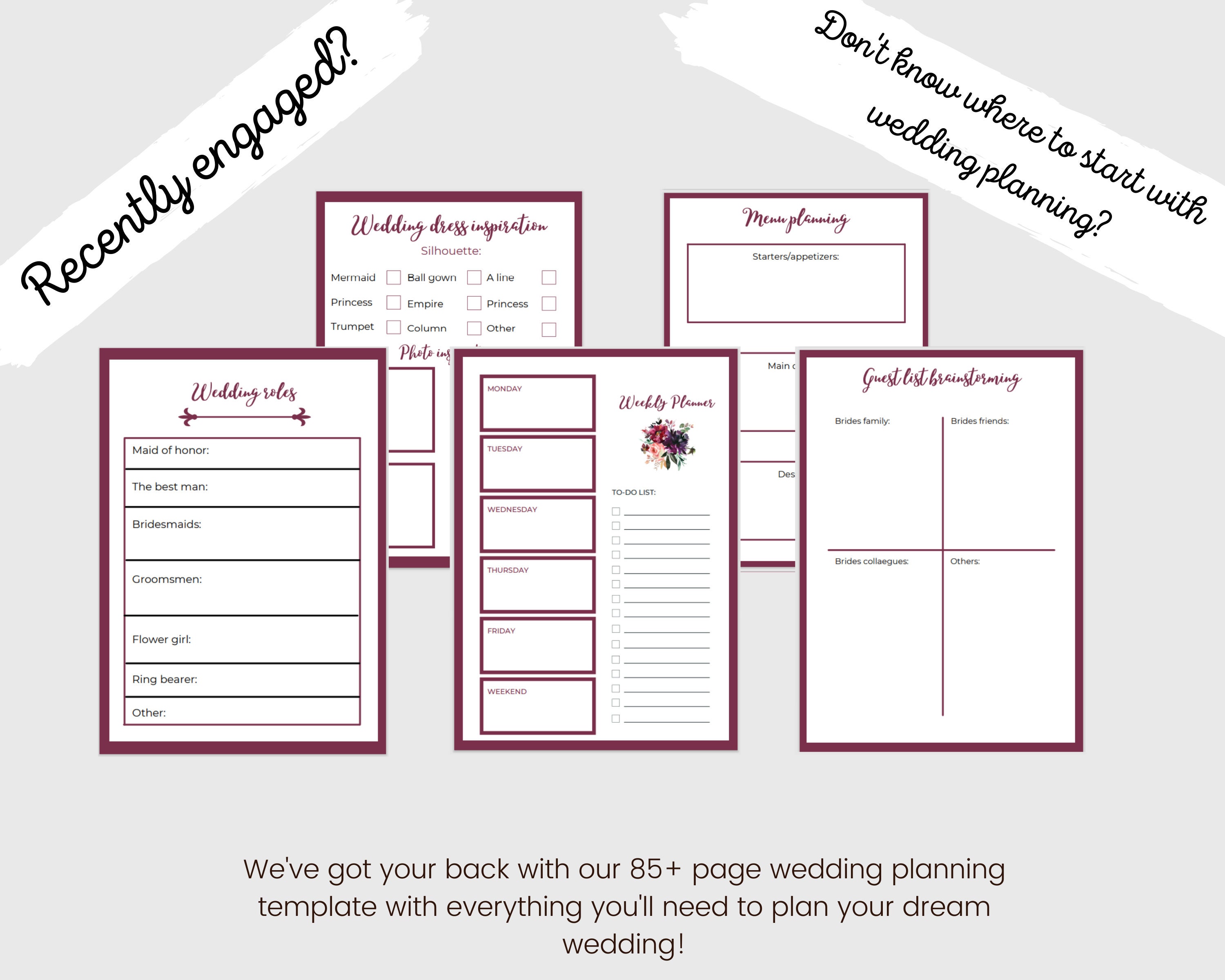 Wedding Planner Printable Wedding Checklist Printable - Etsy