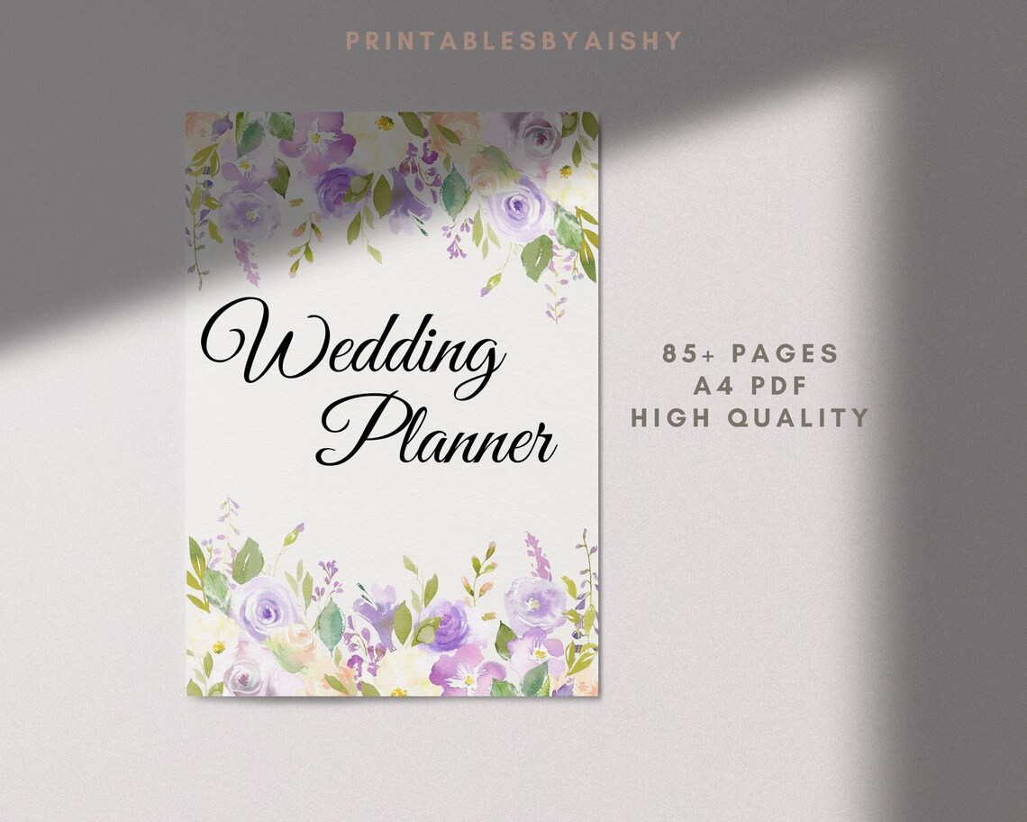 Purple Wedding Planner Detailed Printable Wedding Planner - Etsy UK