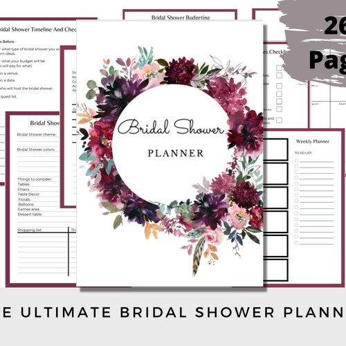 Bridal Shower Planner Printable Template Wedding Shower | Etsy