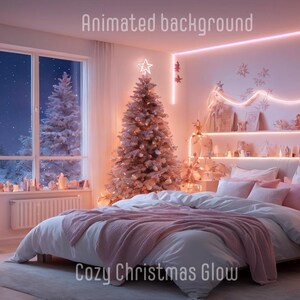 ANIMATED BACKGROUND | Cozy Christmas Glow | Lofi Cozy Fantasy Looped Vtuber Twitch Stream Overlay Background